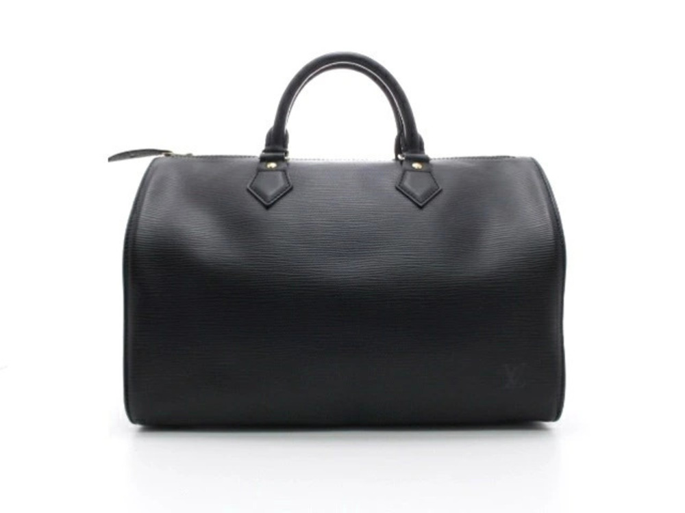 LOUIS VUITTON Speedy Handbag Epi Leather Black